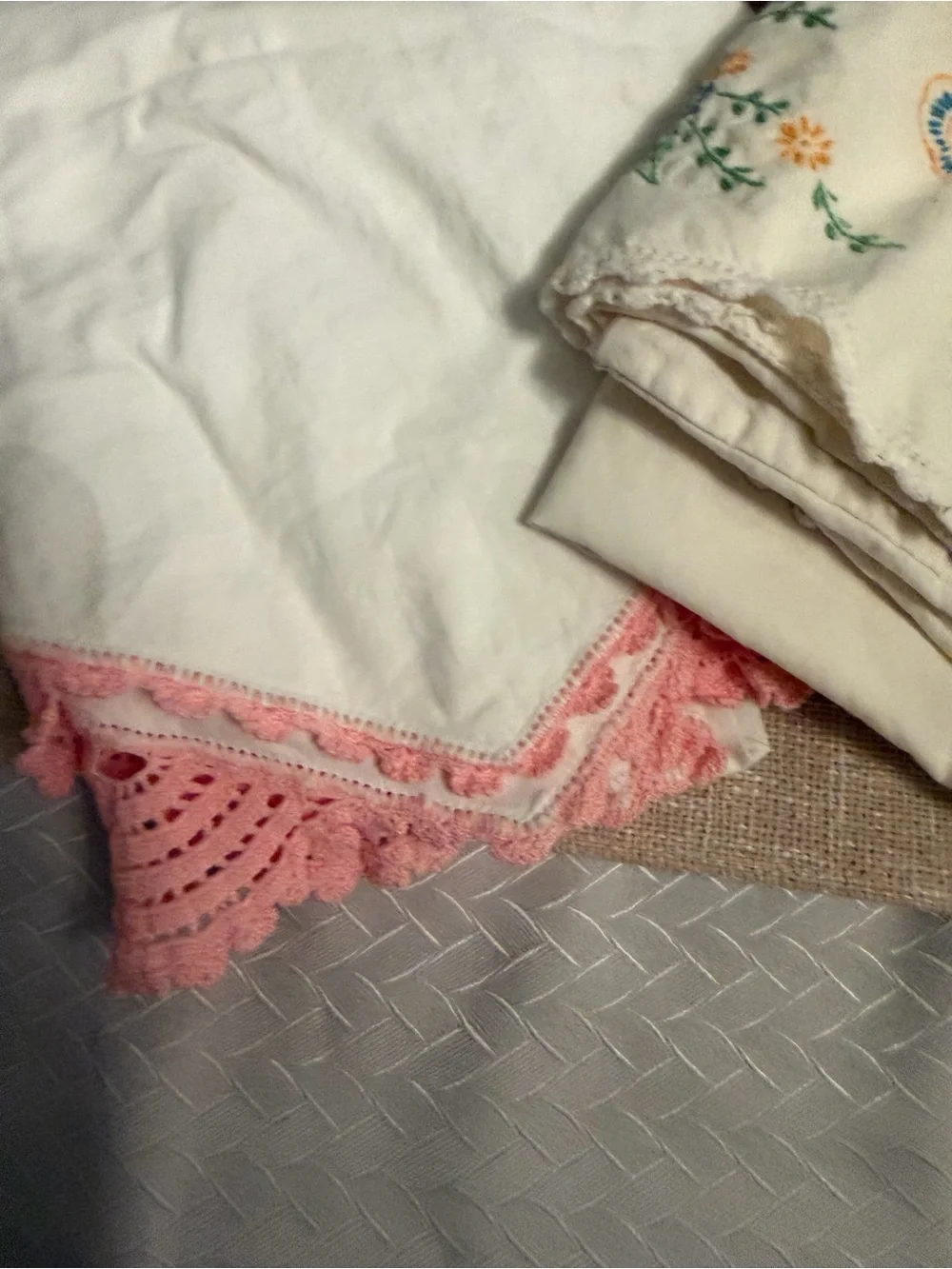 Vintage embroidered pillow